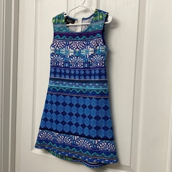 Ally B. Blue Abstract Dress Sleeveless Size 7 - Picture 6 of 12